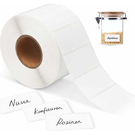 Etiquetas de dirección de 8x6 cm, etiquetas blancas autoadhesivas reutilizables - 1000 etiquetas