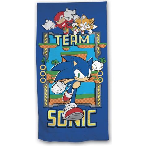 Serviette de plage - Sonic avec ses amis- 70x140 cm (1/2)