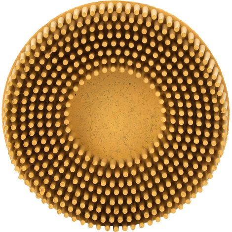1 Disque brosse abrasif caoutchouc émeri 75mm 3 pouces jaune pour perceuse ébavurage polissage meulage + 1 tige (1/5)