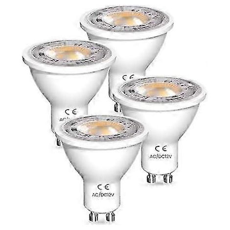 Ampoules LED GU10 7W blanc chaud AC/DC 12V spot 650lm équivalent halogène MR16 50W/70W 3000K