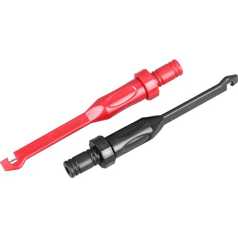 Lot de 2 pinces de test, fiches bananes 4 mm, accessoires pour multimètre, noir et rouge, pour mesures et tests. (1/5)