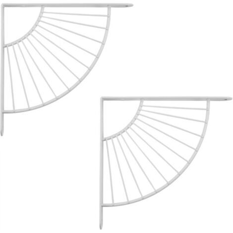 Lot de 2 supports d'étagère triangulaires festonnés, robustes, pour la maison, le bureau et la salle à manger, 15 × 15 cm, blanc (1/5)