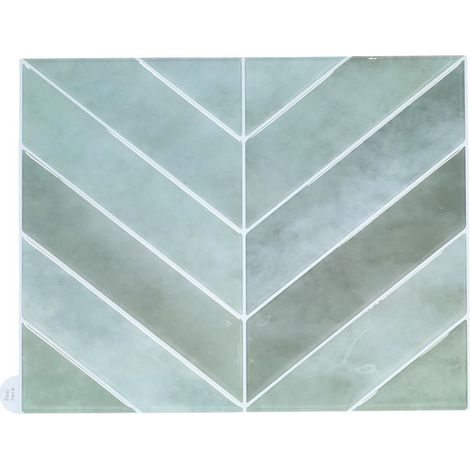 Lot de 4 crédences adhésives motifs chevrons effet Zellige