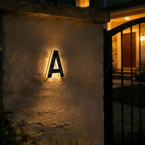 Numéros de maison solaires, panneau d'adresse LED étanche de 9 pouces pour usage extérieur-AquaForge (1/5)