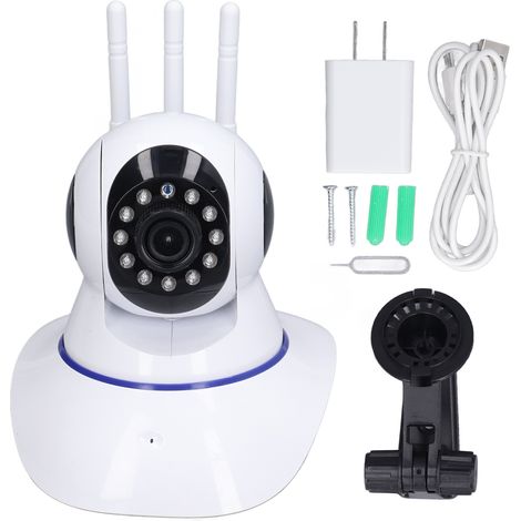 Caméra de surveillance WiFi 3 antennes, 2MP 1080P, vision nocturne, détection de mouvement, prise US 100‑240V (1/5)