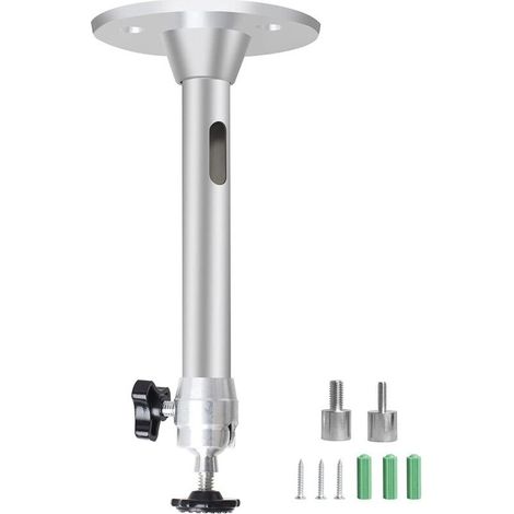 Support de Projecteur Plafond Support Mural de Plafond Videoprojecteur Réglable Support de Plafond Universel en Aluminium (Argent) (1/4)