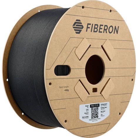 Polymaker FG03002 Fiberon™ PA6-CF20 Filamento per stampante 3D PA6-CF Rinforzato in fibra di carbonio 1.75 mm 3000 g Ne