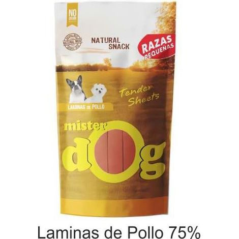 Snack LAMINAS De POLLO 70 gr. Mister Dog