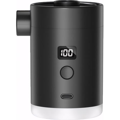 Pompe à air portable avec batterie 4000 mAh, format mini compact, gonflage et dégonflage rapides, lampe LED intégrée pour le camping – Idéale pour les matelas pneumatiques, les piscines et les bouées. (1/5)