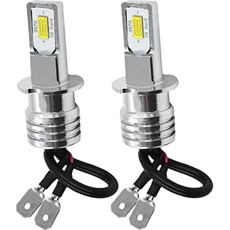 Kit di 2 lampadine fendinebbia a LED H3, bianco freddo 6000K, alta luminosità (1/4)
