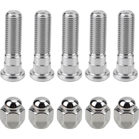 5 Goujons de Roue M12x1,5 Compatible avec Santa Fe Sonata Forte Rio, et 5 Écrous, en Acier Carbone Robuste pour Écrous de Roue Rechange Références 52950-14140 et 52950-M1000 (1/5)