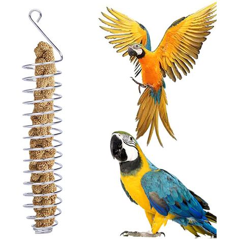 Mangeoire à oiseaux en acier inoxydable, 25 cm de long, 4,3 cm de diamètre, pour jardin et extérieur (1/5)