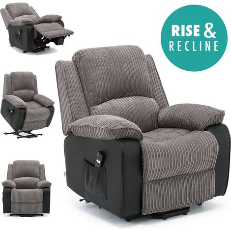 POSTANA GREY RISE RECLINER FABRIC ARMCHAIR (1/5)