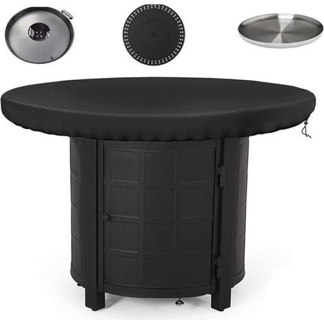 Housse Brasero Rond,Housse de Protection pour Plaque de Feu,étanche à l'eau et à la Poussière Tissu Oxford 420D Résistance Aux UV Housse de Protection Barbecue (80cm) (1/5)