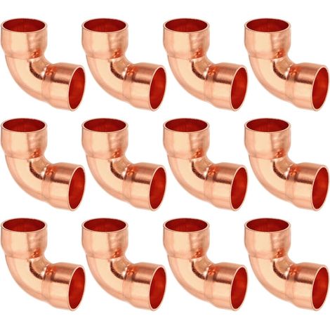 CCYKXA12pcs Copper Elbow Fittings for Gas Pipes, 15mm Garden Hose Fitting, Fuel Hose, Pressure Pipe Fittings for 1mm Thickness (1/5)
