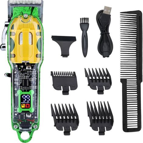 Tondeuse à cheveux pour hommes, tondeuse à barbe électrique, tondeuse professionnelle sans fil pour hommes/enfants/coiffeurs, écran LED, rechargeable (1/5)