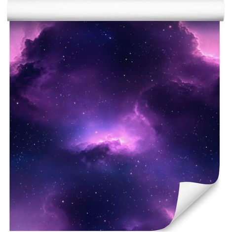 Papel pintado Galaxia Violeta Acuarela, Formas Suaves 50x1000 cm (1/5)