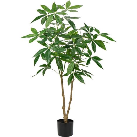 Kunstpflanze Glückskastanie 120cm Topf Dekopflanze Wohnzimmer Büro Grün (1/5)