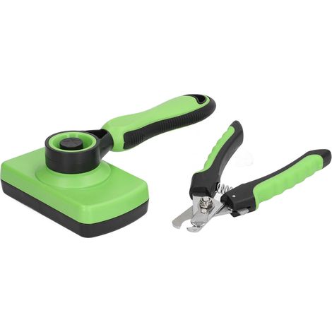 Kit de toilettage pour animaux de compagnie comprenant une brosse et un coupe-ongles autonettoyants pour chiens et chats (1/5)