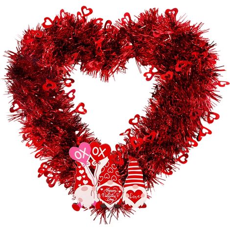 Guirlande En Forme De Coeur - Décoration Pour Porte D'Entrée Et Mur - Pour Jour De La Saint-Valentin Anniversaire Mariage - 1 Pièce (1/2)