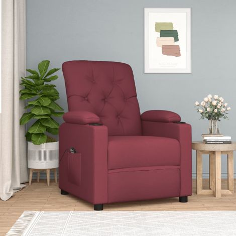Fauteuil inclinable électrique Rouge bordeaux Tissu (1/2)