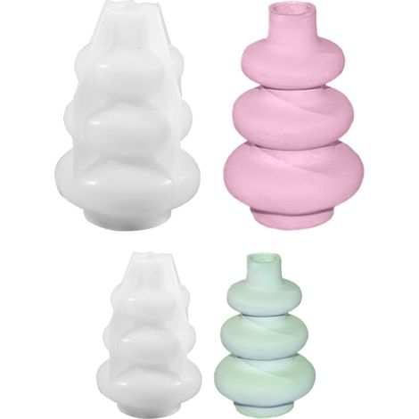 Lot de 2 moules en silicone pour vase à fleurs, souples et réutilisables – démoulage facile, anti-adhésifs, pour résine et décoration (1/5)