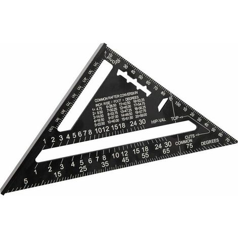 180mm(7pouces) Aluminium Règle Équerre de Triangle Rapporteur Multifonction Equerre Menuisier 45-90 Degres Carpenter Outil de Mesure(Métrique) (1/5)