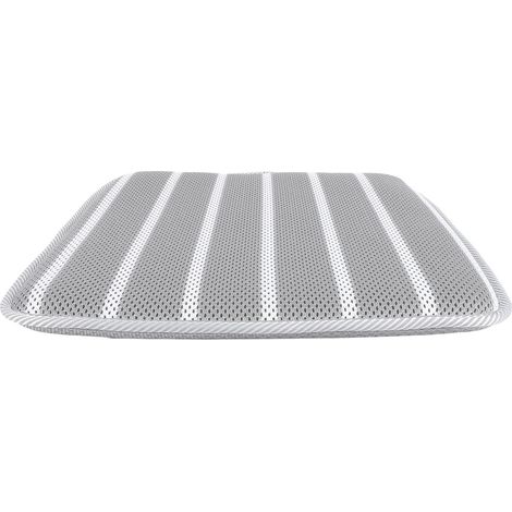 Shower Seat Cushion Soft 4D Mesh Fabric Breathable Shower Chair Pad Gray White Striped for Shower Benches Sitting (1/5)