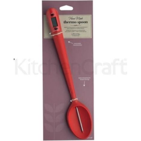 Cuillère thermomètre - Silicone - Rouge - Plage de 20° à 220° - Pile fournie - Garantie 1 an (1/4)
