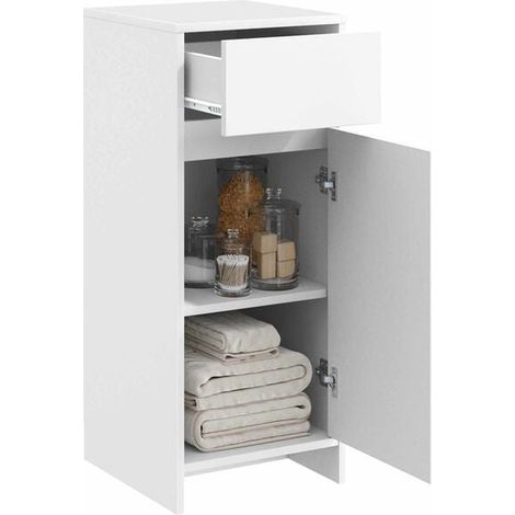 Meuble de Salle de Bain avec Lavabo, Armoire de Toilette Suspendue 35x36.5x85 cm, Blanc, Rangement Moderne et Compact pour Petite Salle d'Eau (1/5)