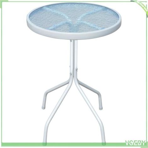 Ensemble de bistro 3 pcs - FAFEICY - 43314 - Acier enduit de poudre - Dessus verre trempé 5 mm - Chaises empilables (1/5)