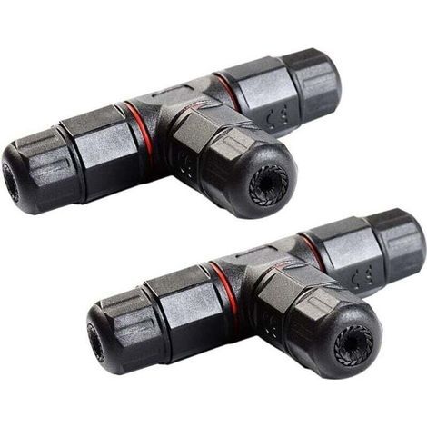 pair Boîtes de Jonction Electrique Étanche IP68 3 Voies Connecteur de Câble Boîtier Électrique Extérieur 2 Pièces
