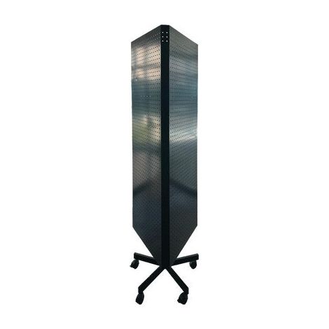 ESPOSITORE TRIFACCIALE PANNELLO FORATO NERO CM 149X49X175