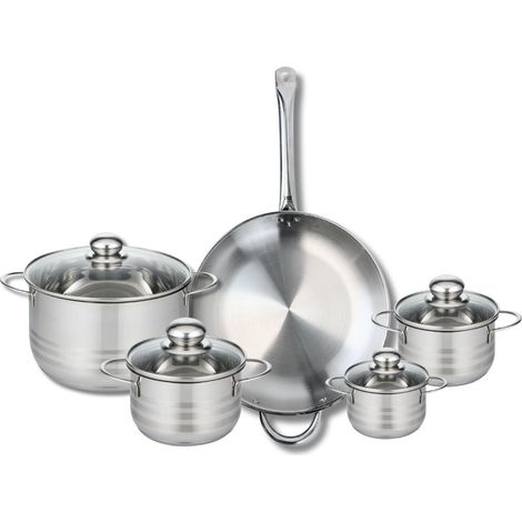 Ensemble de 1 Poêle de cuisson 32 cm et 4 faitouts 12, 14, 16 et 24 cm Elo Profi Brillant (1/5)