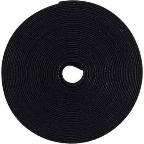 Attaches de câble, attaches de câble réutilisables et polyvalentes pour la gestion des câbles, 5 m x 1,2 cm, noir (1/4)