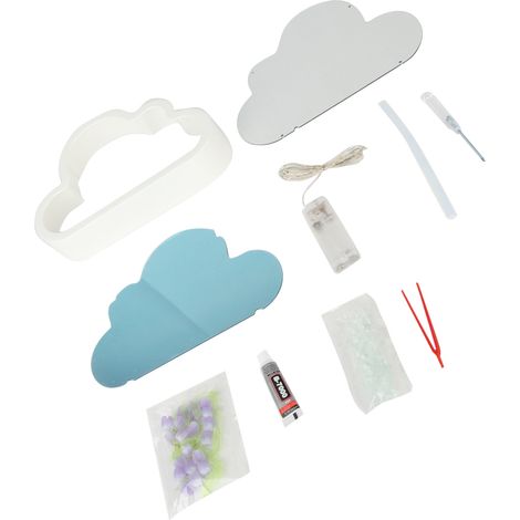 Lampe de nuit tulipe nuage DIY miroir fleur lampe de table mini ornement décoratif pour chambre violet clair (1/5)