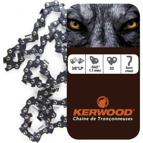 Chaine Kerwood pour SHINDAIWA P230 3/8"LP 1,1 mm 33 maillons (1/5)
