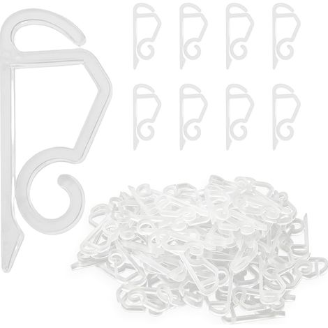 Clips d'éclairage de Noël, crochets de gouttière, crochets d'extérieur guirlande lumineuse clips résistants aux intempéries en plein air éclairage saisonnier crochets (100, blanc) (1/5)