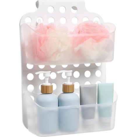 Drill Plastic Toothbrush Holder Wall Mounted Organizer with (1/5)