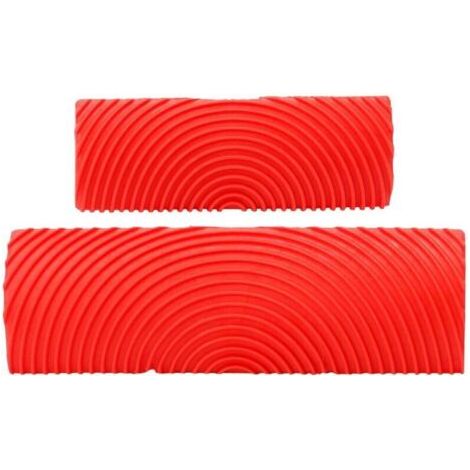 2pcs / Set Cylindre en Caoutchouc en Bois Effet De Grains Brosse Peinture Outils DIY pour Mur Peinture Décoration Facile Utiliser (1/5)