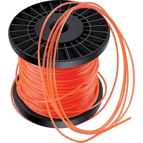 Bobine de fil de rechange pour tondeuse à gazon – Fil de remplacement pour coupe-bordures – Nylon durable – Diamètre 2,4 mm x 100 m – Rouge orangé – 5 arêtes (1/5)