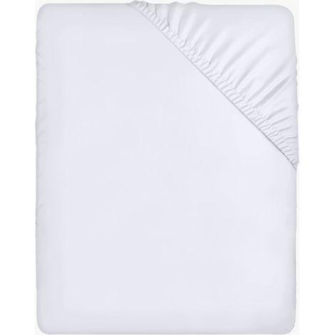 Weißer Bettbezug, 180 x 200 cm – 30 cm dick. Geeignet für dicke Matratzen. Gebürstetes Mikrofaser-Polyester. (1/5)
