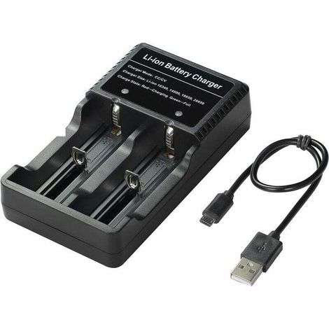 Chargez votre batterie n'importe où 18650 Chargeur de batterie pour 3.7V 18650 14500 16340 26650 Batteries, la batterie n'est pas incluse LO-Ron (1/5)