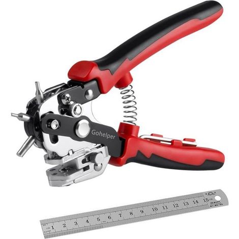 Pince Perforatrice Cuir, Pince à Trou pour Ceinture et Sac, Perforatrice Professionnelle à Œillets pour Tissu et Cuir (1/4)
