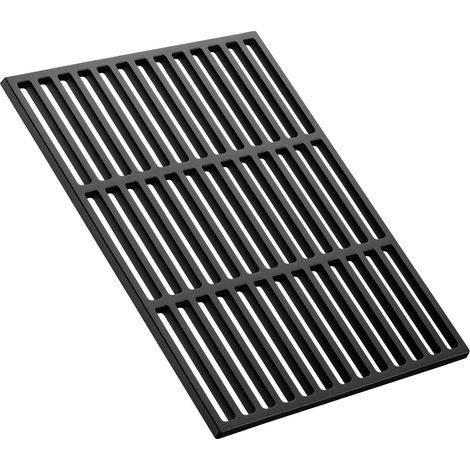 Wiltec Griglia in ghisa per camino 29 x 38 cm, griglia in ghisa per barbecue a carbone e a gas, piastra in ghisa per carne, pesce, verdure
