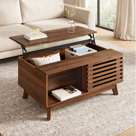 Mesa centro elevable con almacenaje MDF 90 cm OKMYHOME (1/5)