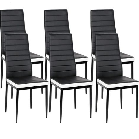 Lot de 6 Chaises de cuisine confortables et durables IZTOSS - Dossier haut - Salle à manger - Blanc