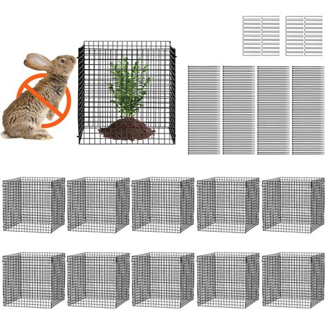 Mophorn 10er-Pack Pflanzenschutz, 12"x12" Maschendrahtkäfige, Pflanzenschutz für draußen für Blumen, Gemüse, hält Tiere fern, Metallgeflecht