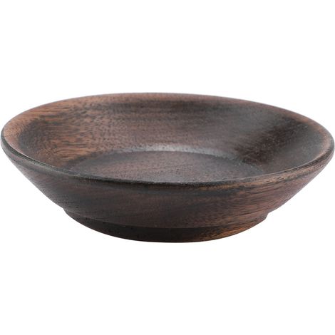 Bac à fruits en bois massif couleur unie, plat rond de service pour aliments, thé, dessert, gâteau, assiette (7,5 cm) (1/5)
