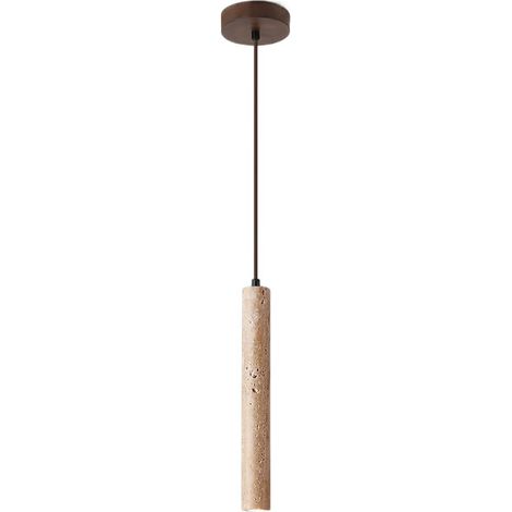 Lampe pendentif linéaire en marbre naturel, tube long style vintage, adapté pour salle à manger et chambre à coucher (1/5)